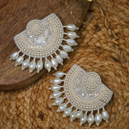 Beaded Handmade Semi Circle Shaped Earrings