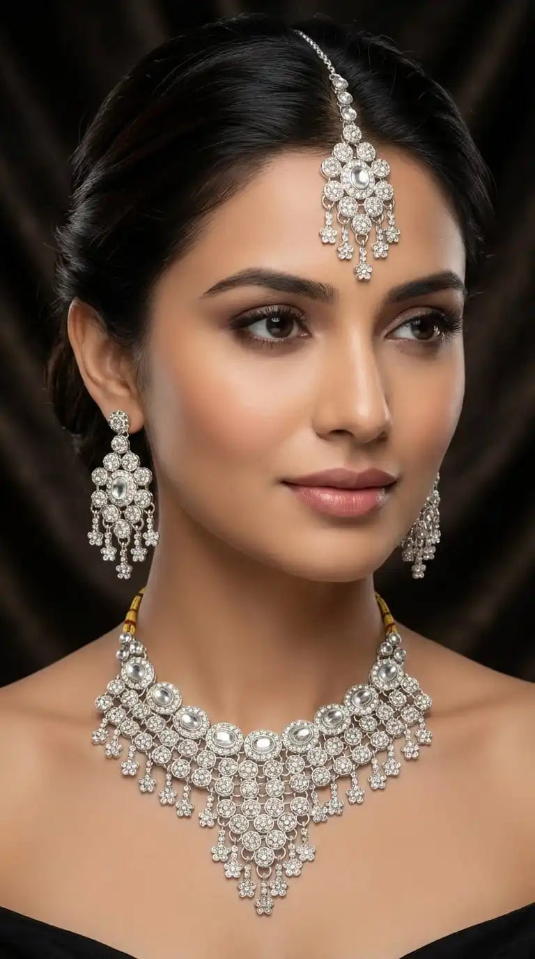 Elegant Floral Chandelier Design Wedding Jewelry for Women